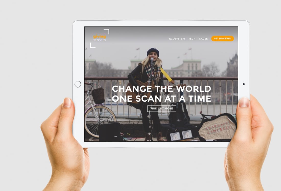 GivingStreets Startup - Brand Identity, Responsive Website and Mobile Application
