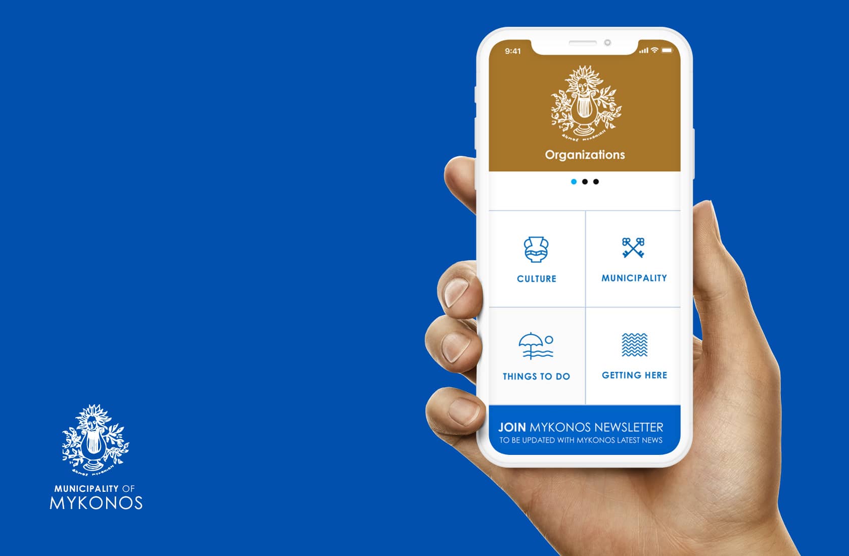 Municipality of Mykonos Mobile Website UI Design